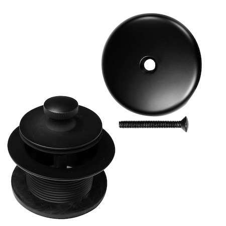 Westbrass Twist & Close Bathtub Drain Trim with One-Hole Overflow Cover, Matte Black D94-62